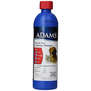 Adams Flea & Tick Cleansing Shampoo 12oz Kills Pet Fleas Ticks Eggs & Lice
