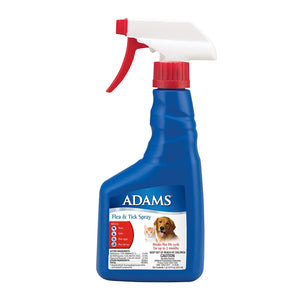 Adams Flea & Tick Spray for Dogs & Cats 16 oz. Kills Fleas Eggs Larvae Ticks