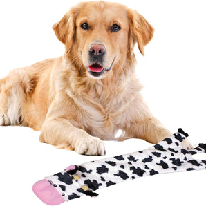Skinneeez Crinklers Cow Squeaky Dog Toy 23” Stuffingless, Crinkle & Squeak, Safe & Washable Dog Fun!