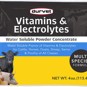 Little Giant 4Gal Waterer + Durvet Vitamins & Electrolytes 4oz 3PCK Livestock Bundle