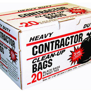 Primrose Plastics Contractor Trash Bags 42Gal Heavy Duty 3 Mil Black 20PACK