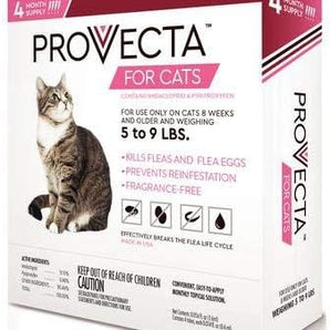 Provecta II Flea Treatment Cats 5-9lbs 4 Monthly Topical Kills Fleas & Eggs Fast