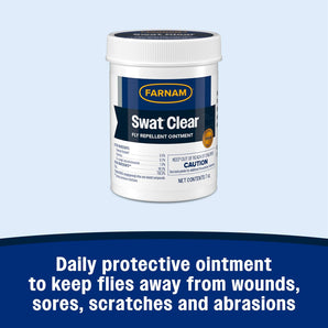 Farnam Swat Clear Fly Repellent Ointment 7 oz. Horses Dogs Wounds Ears Protection