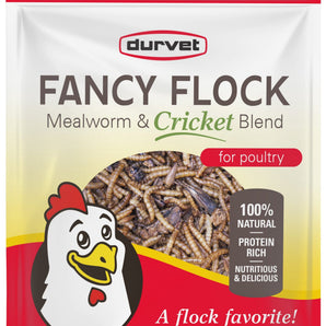 Durvet Fancy Flock Mealworm & Cricket Bird Treats High Protein Chicken Treats 16 oz.