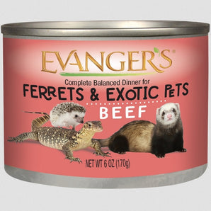 Evanger's Beef Dinner for Ferrets & Exotic Pets Grain Free 6 oz. Can