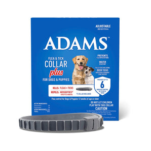Adams Plus Flea Tick Collar Dogs Puppies 6-Month Water-Resistant Adjustable 2PCK