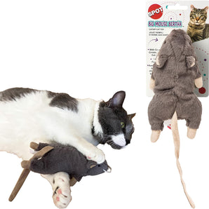 SPOT Big Mouse Bertha Cat Toy with Catnip & Crinkle 7" Assorted Colors 2-Pack