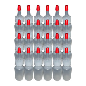Boston Round Squeeze Bottles with Yorker Caps Durable Dispensing Bottles for Crafts, Baking, Oils, Paints & More 25-Pack