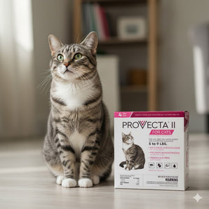 Provecta II Flea Treatment Cats 5-9lbs 4 Monthly Topical Kills Fleas & Eggs Fast