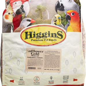 Higgins Safflower Gold Natural Food for Conure and Cockatiel 25lbs.