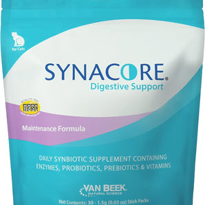 Synacore Digestive Support Cats 30 Stick Packs 1.5g Probiotics Enzymes Vitamins