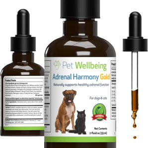 Pet Wellbeing Adrenal Harmony Gold for Dogs 2 oz.