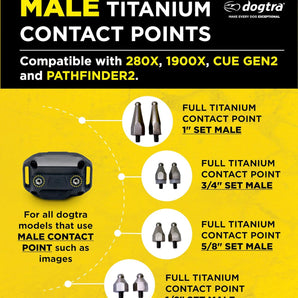 Dogtra 1/2″ Full Titanium Male Contact Point Set