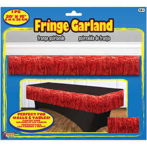 Party Supplies Tinsel Fringe Garland Red, 20" x 15" 1pc