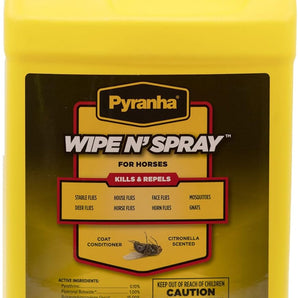 Pyranha Horse Wipe N' Spray RTU Citronella Equine Fly Protection 1 Gallon