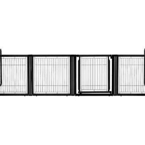 Essential Pet 6 Panel Convertible Elite Pet Gate Divider & Pen 31.5-Inch Black