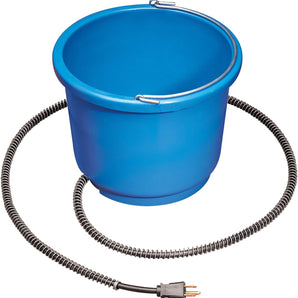 API Livestock Heated Round Water Bucket, 9 Quart 50W Anti-Chew Cord Ice-Free