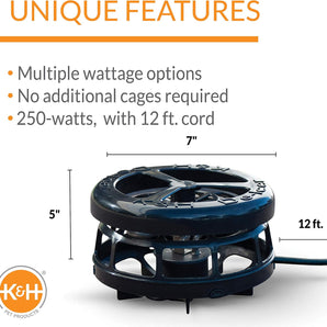 K&H Thermo-Pond 250W Pond Heater Deicer Thermostat Floating or Submersible