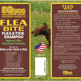 EQyss Flea Bite Shampoo 16 oz. Natural Oils pH Balanced Flea & Tick Do ...