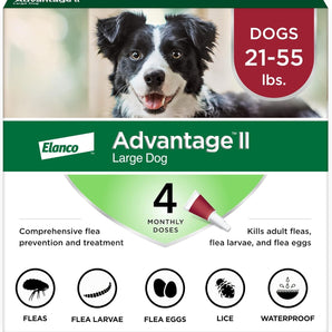 Advantage II Flea Prevention and Treatment 21-55 lbs. 4-Month Supply