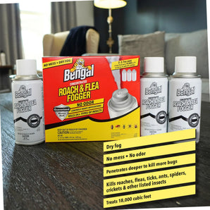 Bengal Roach and Flea Indoor Fogger, 3-2.7 oz. Cans