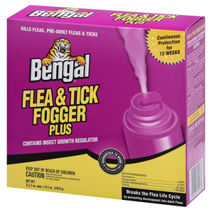 Bengal Flea & Tick Fogger 6ct 2.7oz IGR Kills Fleas Ticks 12 Week Control 2PCK
