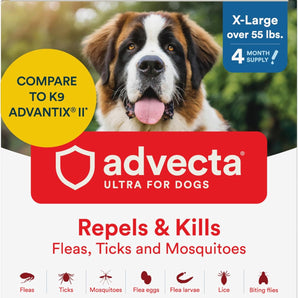 Advecta Ultra Flea Tick XL Dogs 4 Month Supply Waterproof Topical Fast Acting