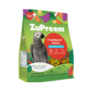 ZuPreem FruitBlend Parrots & Conures Bird Food 2lb Complete Nutrition Natural Flavors