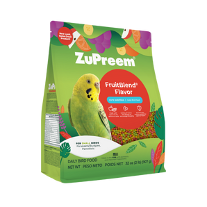 ZuPreem FruitBlend Small Bird Food 2lb Complete Nutrition Natural Flavors USA