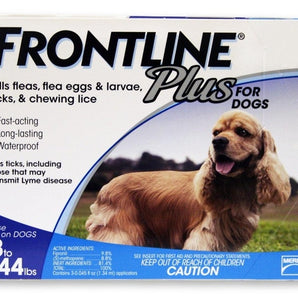 Frontline Plus Dogs 23-44 lbs 3 Pack Flea Tick Treatment Kills Eggs & Larvae