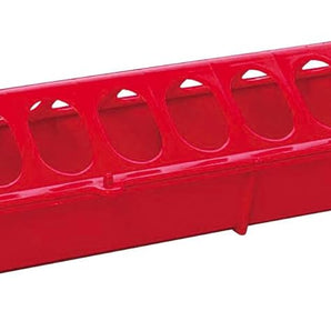 Little Giant 20" Plastic Flip-Top Poultry Ground Feeder, Red Chickens Birds 2-Pack