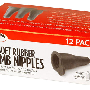 Little Giant Lamb Nursing Bottle Screw-On Nipples Feeding Solution for Lambs 12-Pack