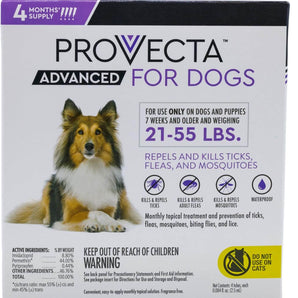 Provecta Advanced Flea Tick Large Dogs 21–55 lbs 4-Month Topical Application