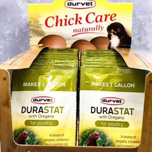 DuraStat Poultry Water Supplement 4g Oregano Essential Oils Antibiotic-Free 40-Pack