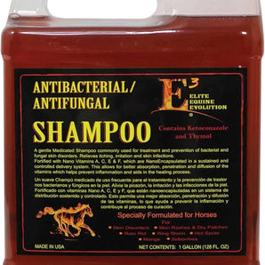 E3 Horse Shampoo 1 Gallon with Nano Vitamins A, C, E & F, Medicated Coat & Skin Care Formula for Horses