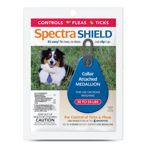 Durvet Spectra Shield Flea & Tick Collar Medallion Clip-On Tag for Dogs 30 to 55lbs.
