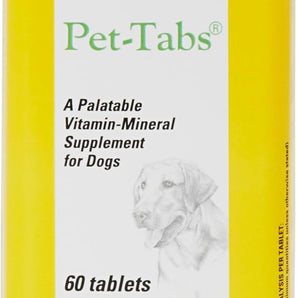 Pet-Tabs Dog Multivitamin 60 Count Chewable Tablets 17 Vitamins Liver Flavor USA