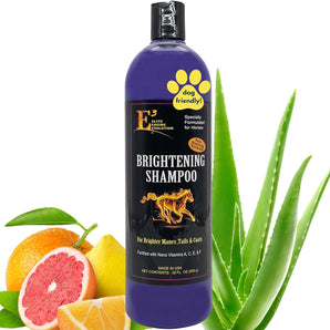 E3 Elite Brightening Horse Shampoo 32oz. Deep Cleansing & Coat Enhancer