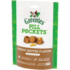 Greenies Peanut Butter Flavored Capsule Pill Pockets Dog Treats