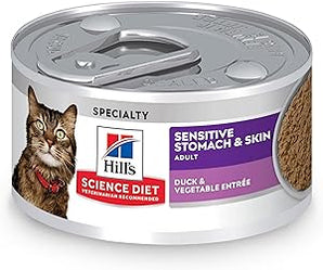 Science diet Chicken Adult Cat Hill's Sensitive Stomach & Skin Duck Vegetable Entree (2.9oz)