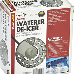 API Automatic Waterer De-Icer 250W Stock Tank Heater Safe Plastic Up to 30 Gal