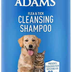 Adams Flea & Tick Cleansing Shampoo 12oz Kills Pet Fleas Ticks Eggs & Lice