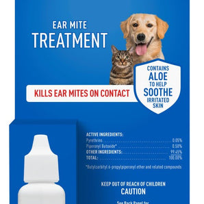 Adams Ear Mite Treatment for Dogs & Cats 0.5oz Kills Mites Fast Soothes Pet Ear 3PCK