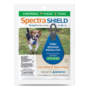 Durvet Spectra Shield Flea & Tick Collar Medallion Clip-On Tag for Dogs 14 to 29lbs.