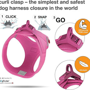 Curli Clasp Vest Harness Air-Mesh Fuchsia