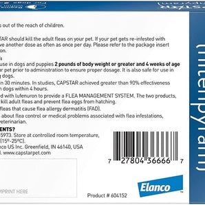 Capstar Fast-Acting Oral Treatment for Dogs & Cats 2-25 lb 6 Doses Fast Acting