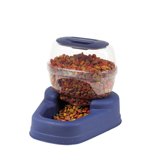 Bergan Petite Gourmet Pet Feeder Small Blue Auto Dispenser 6lb BPA Free