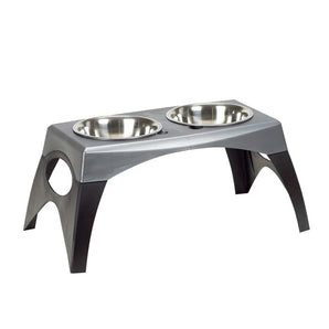 Bergan Elevated Pet Feeder XL Stainless Steel Double Bowls Adjustable Legs