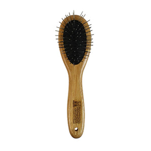 Bamboo Groom Oval Pin Brush Stainless Steel Small/medium