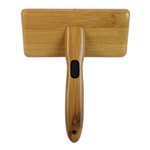 Bamboo Groom Soft Slicker Brush Stainless Steel Pins & Comfort Tips- Large